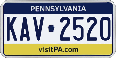 PA license plate KAV2520