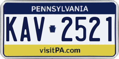 PA license plate KAV2521