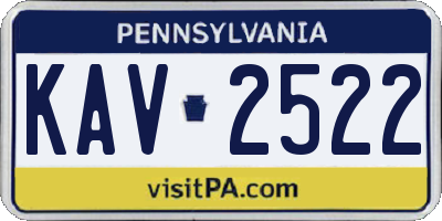 PA license plate KAV2522