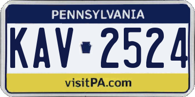 PA license plate KAV2524