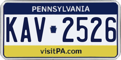 PA license plate KAV2526