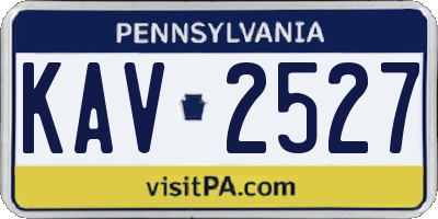 PA license plate KAV2527