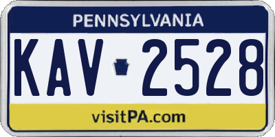 PA license plate KAV2528