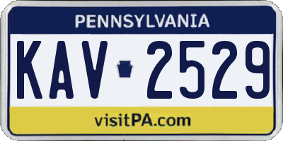 PA license plate KAV2529