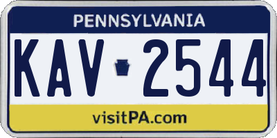 PA license plate KAV2544