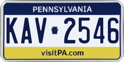 PA license plate KAV2546