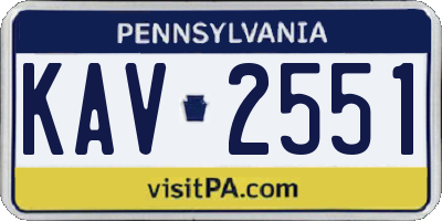 PA license plate KAV2551