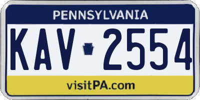 PA license plate KAV2554