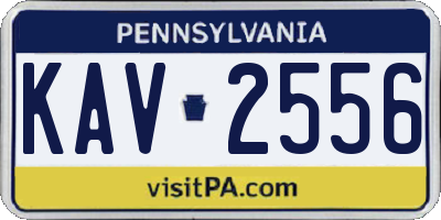PA license plate KAV2556