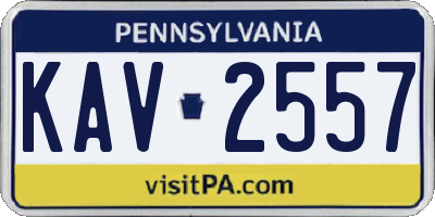 PA license plate KAV2557