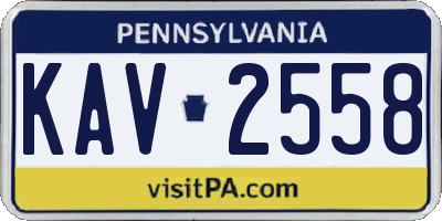 PA license plate KAV2558