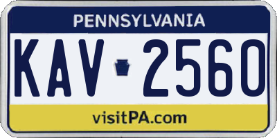 PA license plate KAV2560