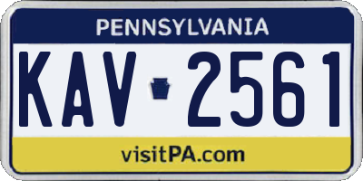 PA license plate KAV2561