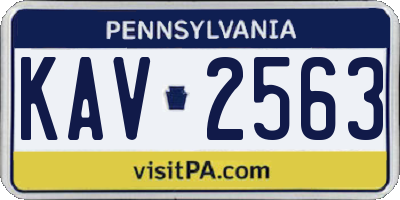 PA license plate KAV2563