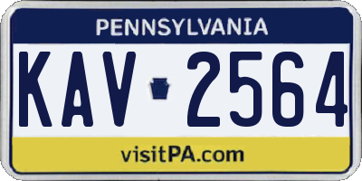 PA license plate KAV2564