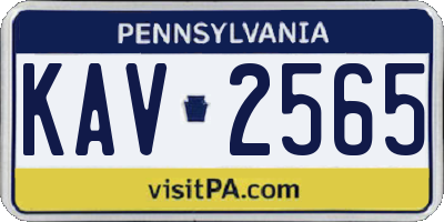 PA license plate KAV2565