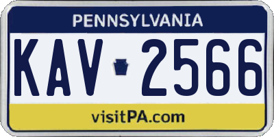 PA license plate KAV2566