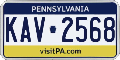 PA license plate KAV2568