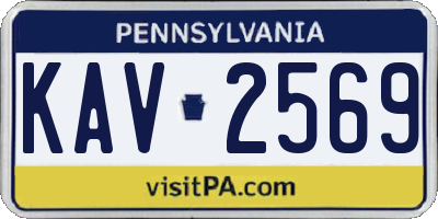 PA license plate KAV2569