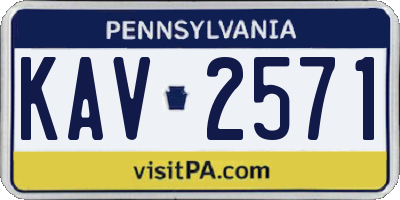PA license plate KAV2571