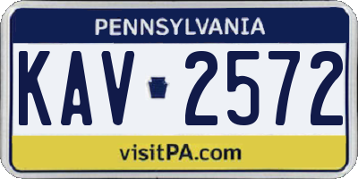 PA license plate KAV2572