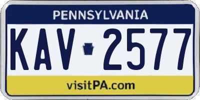 PA license plate KAV2577