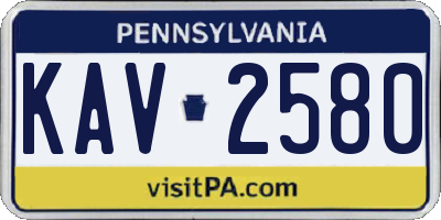 PA license plate KAV2580