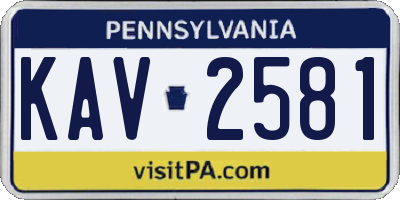 PA license plate KAV2581