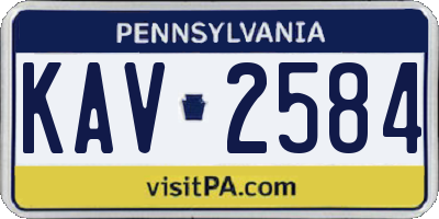PA license plate KAV2584