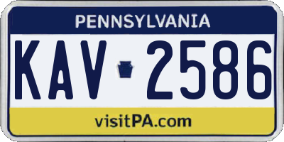 PA license plate KAV2586