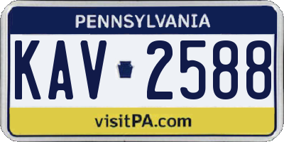 PA license plate KAV2588