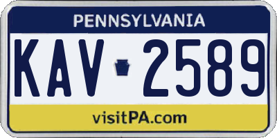 PA license plate KAV2589