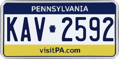 PA license plate KAV2592