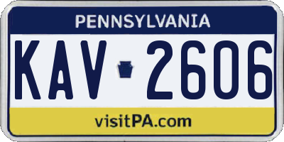 PA license plate KAV2606