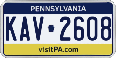 PA license plate KAV2608