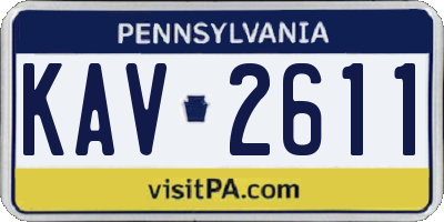 PA license plate KAV2611