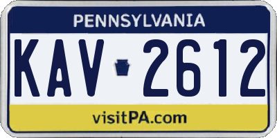 PA license plate KAV2612