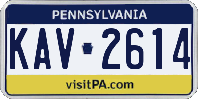 PA license plate KAV2614