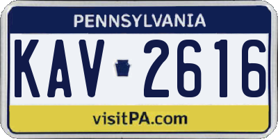 PA license plate KAV2616