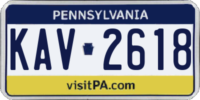 PA license plate KAV2618