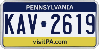 PA license plate KAV2619