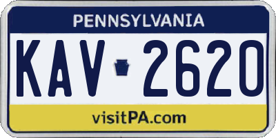 PA license plate KAV2620