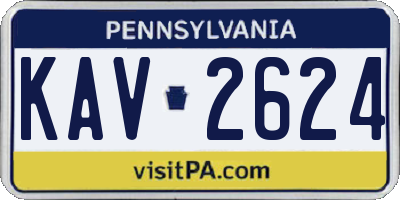 PA license plate KAV2624