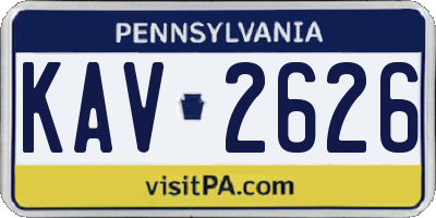 PA license plate KAV2626
