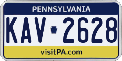 PA license plate KAV2628