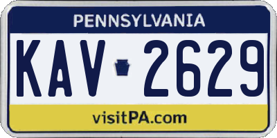 PA license plate KAV2629