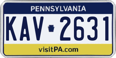 PA license plate KAV2631