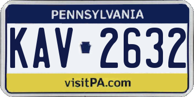 PA license plate KAV2632