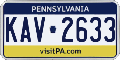 PA license plate KAV2633