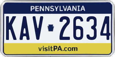 PA license plate KAV2634
